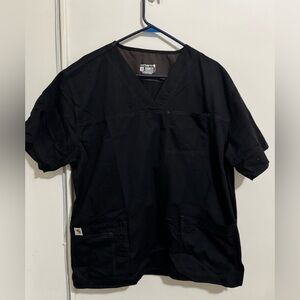 Carhartt Ripstop Scrub Top  XL Black V-Neck Workwear Medical Utility